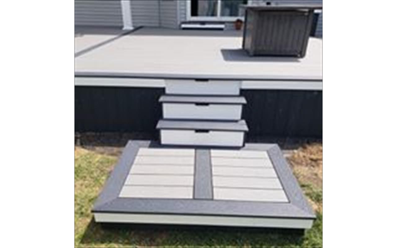 Build Right, Inc. Trex Select Deck in Pebble Grey and Winchester Grey Color Steps &amp; Landing in Fargo/Moorhead Area