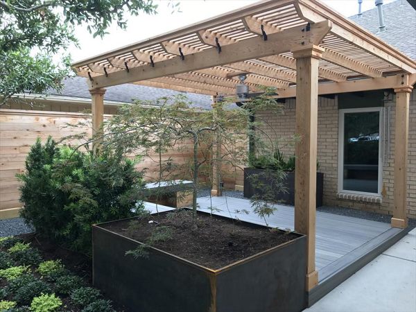 Island Mist Deck with Pergola in Front Yard 1