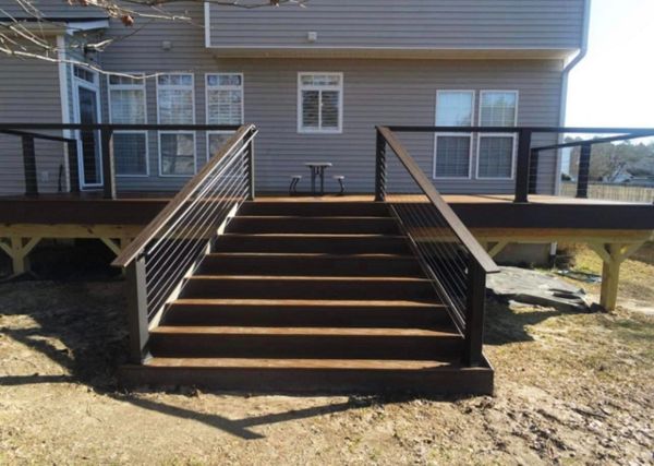 Grand staircase with Trex saddle