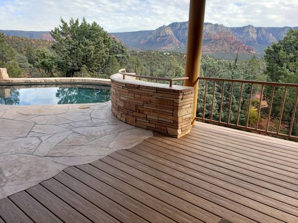 Sedona: Trex pool deck scribed to flagstone