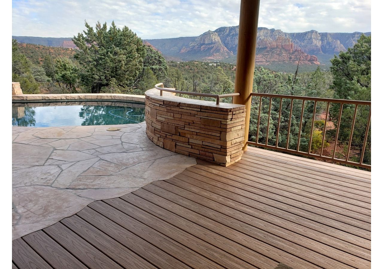 Sedona: Trex pool deck scribed to flagstone