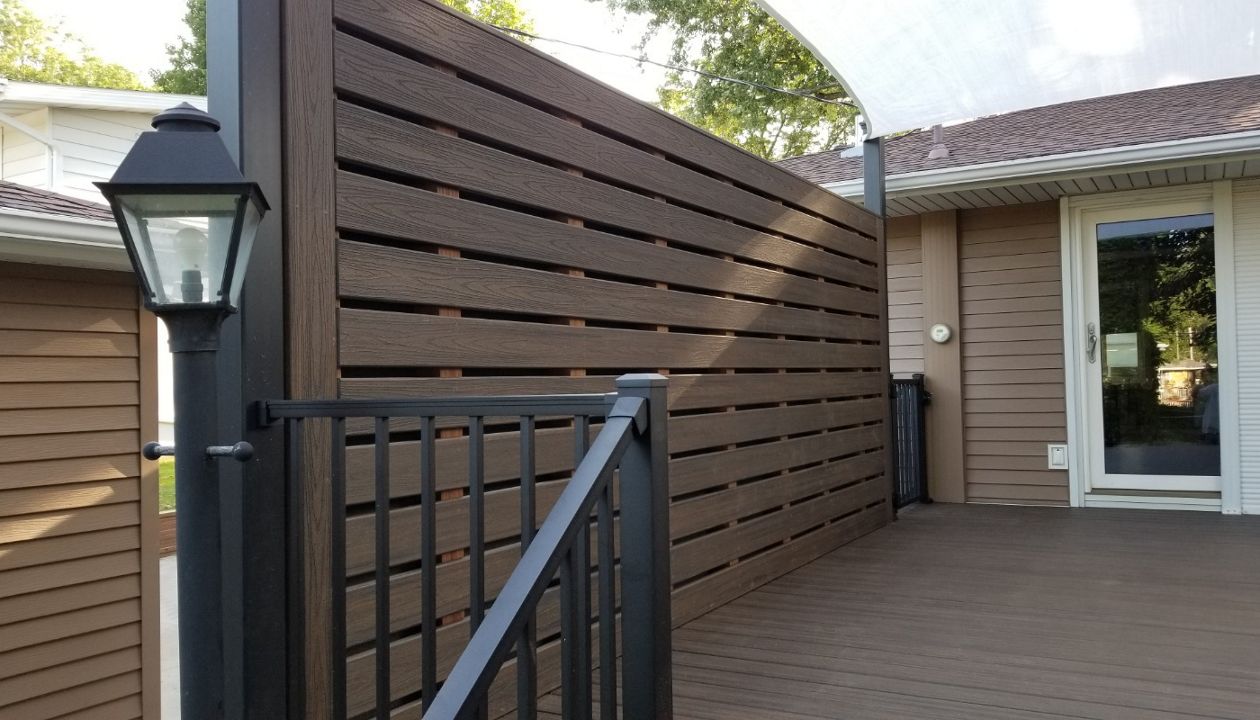 Custom Privacy Wall in Transcend Spiced Rum Cladding