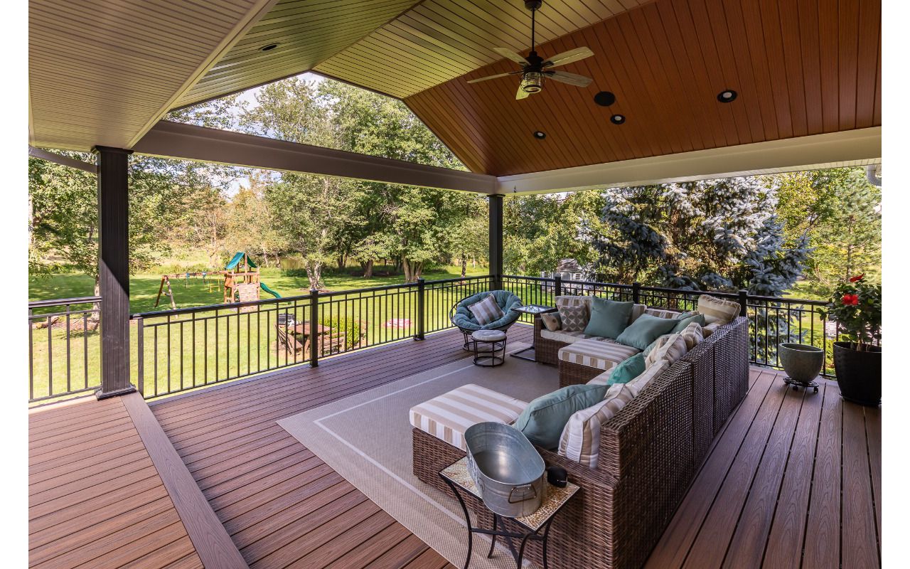 Trex Deck with large covered porch area in Branchburg, NJ