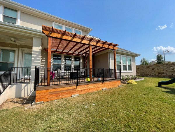 Trex Beach Dune and Stained Cedar Shade Arbor