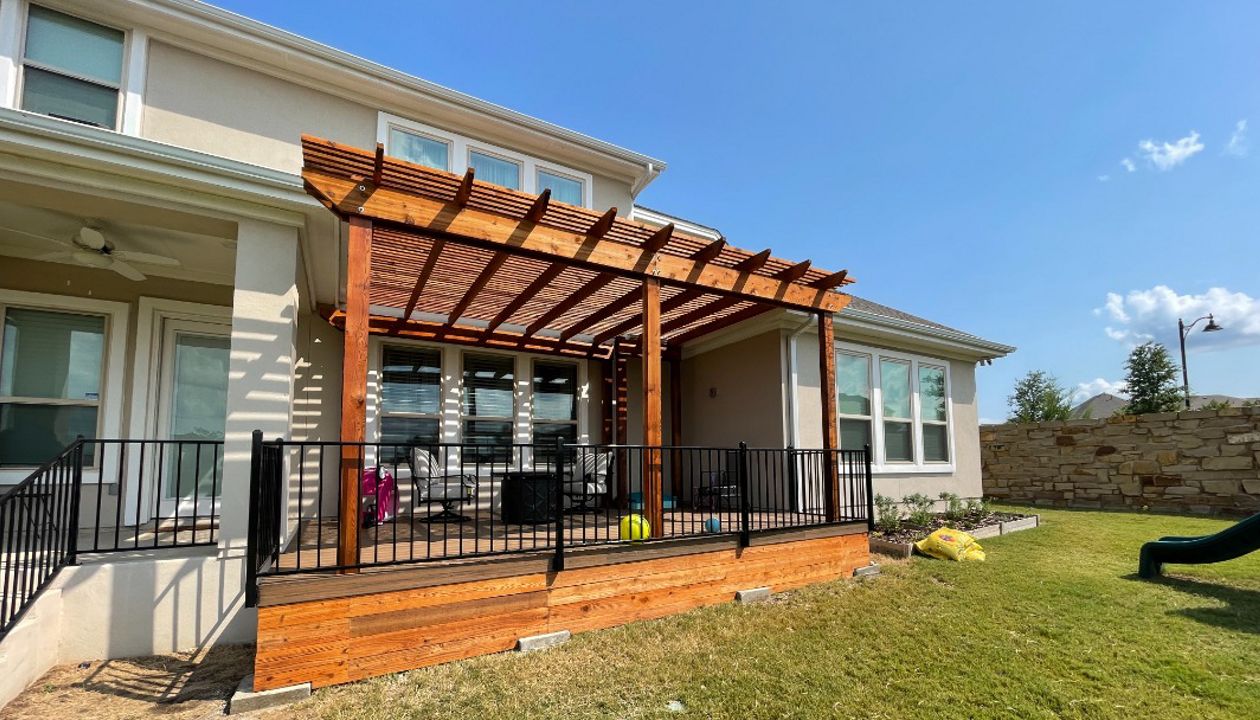 Trex Beach Dune and Stained Cedar Shade Arbor
