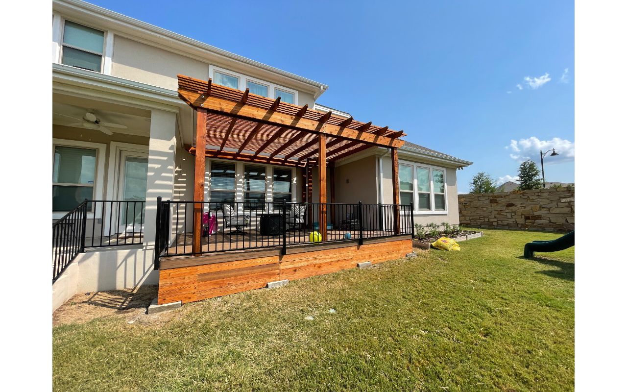 Trex Beach Dune and Stained Cedar Shade Arbor