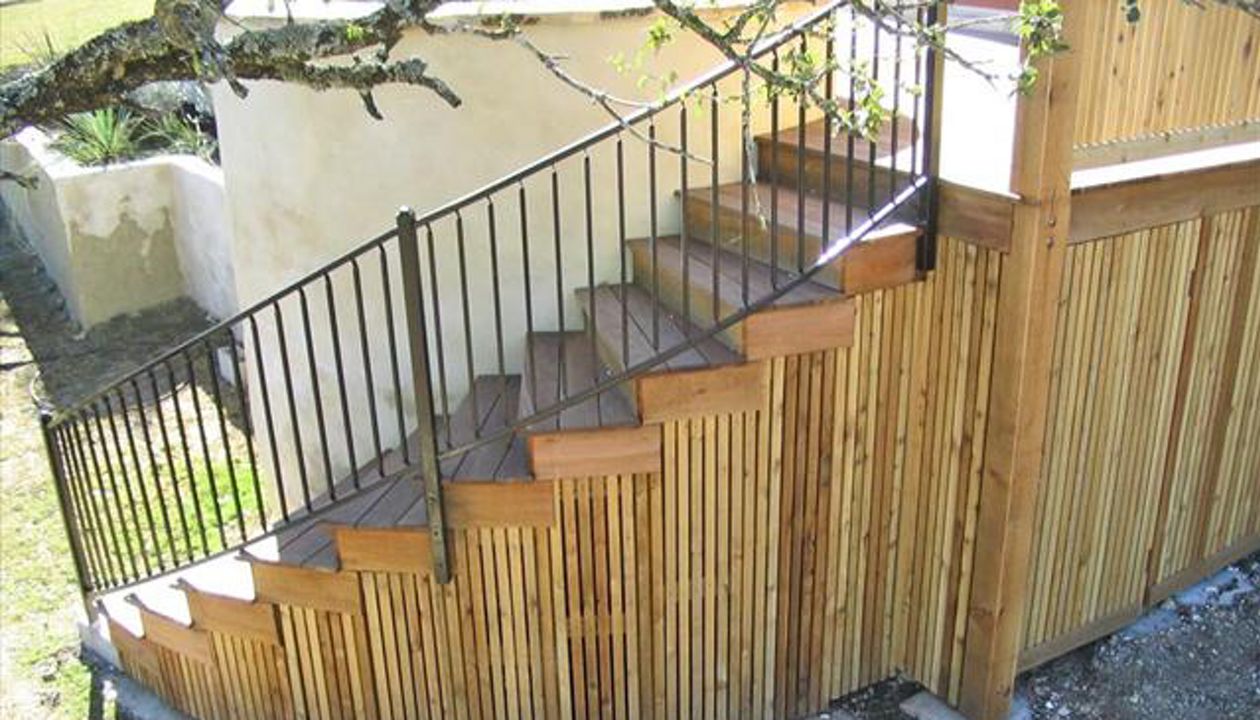 Custom Trex composite circular stairs, Austin, Texas