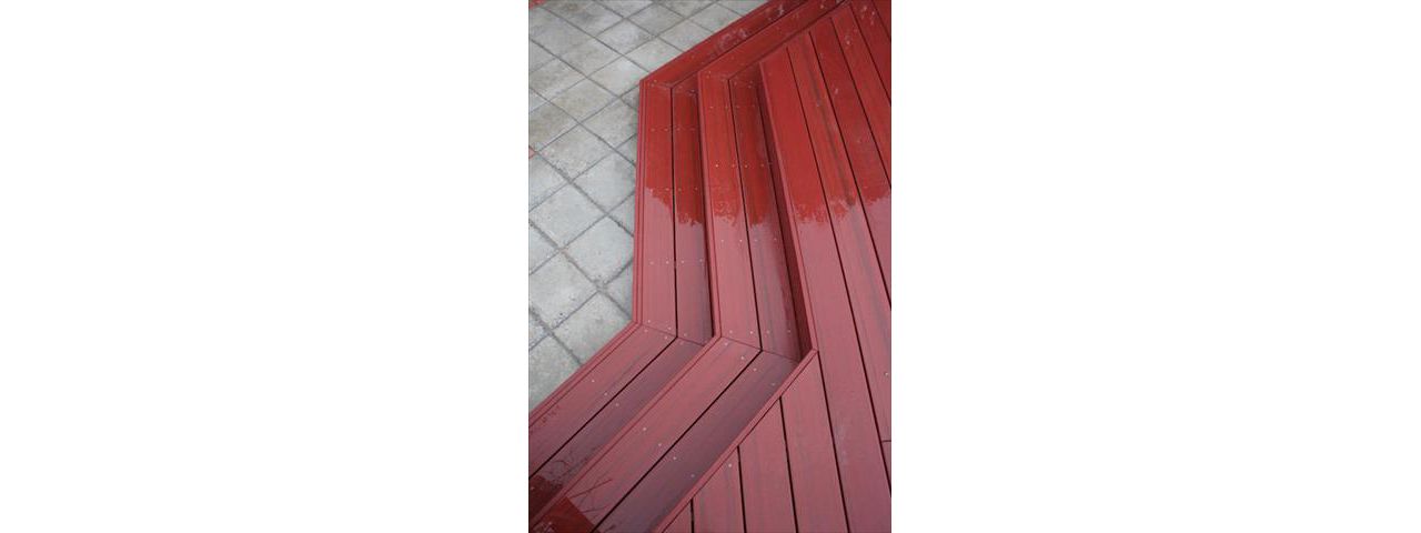 Custom Trex deck with octagon corners, steps and angles