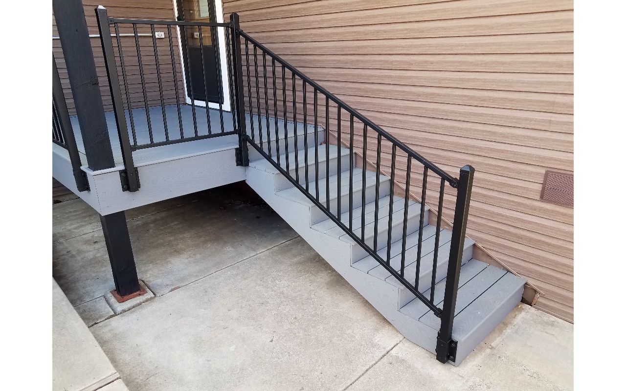 Stair detail to man door in Reno, Nev., home.