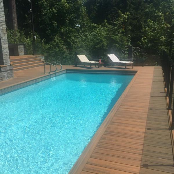Trex composite custom pool deck, Vancouver British Columbia