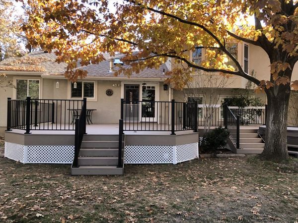 Transcend Rope Swing Deck with Black Metal Rail and White Lattice, Sandy, Utah