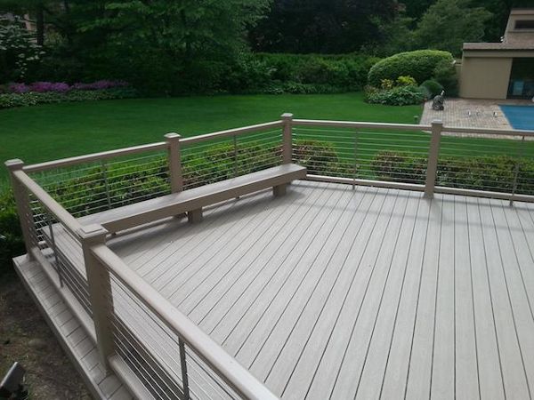 Gravel Path Deck and Rail with cable in Melville