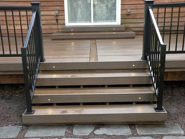 Spiced rum decking with centerline expansion divider.