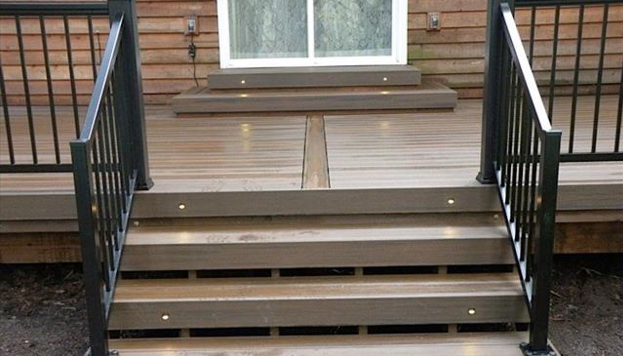 Spiced rum decking with centerline expansion divider.