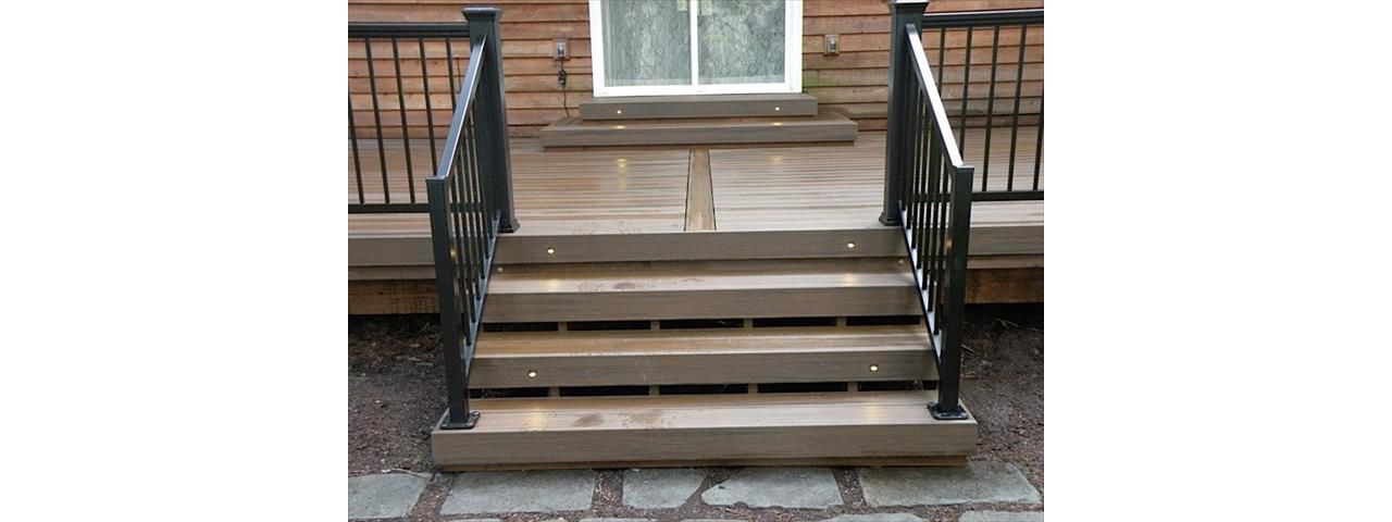 Spiced rum decking with centerline expansion divider.