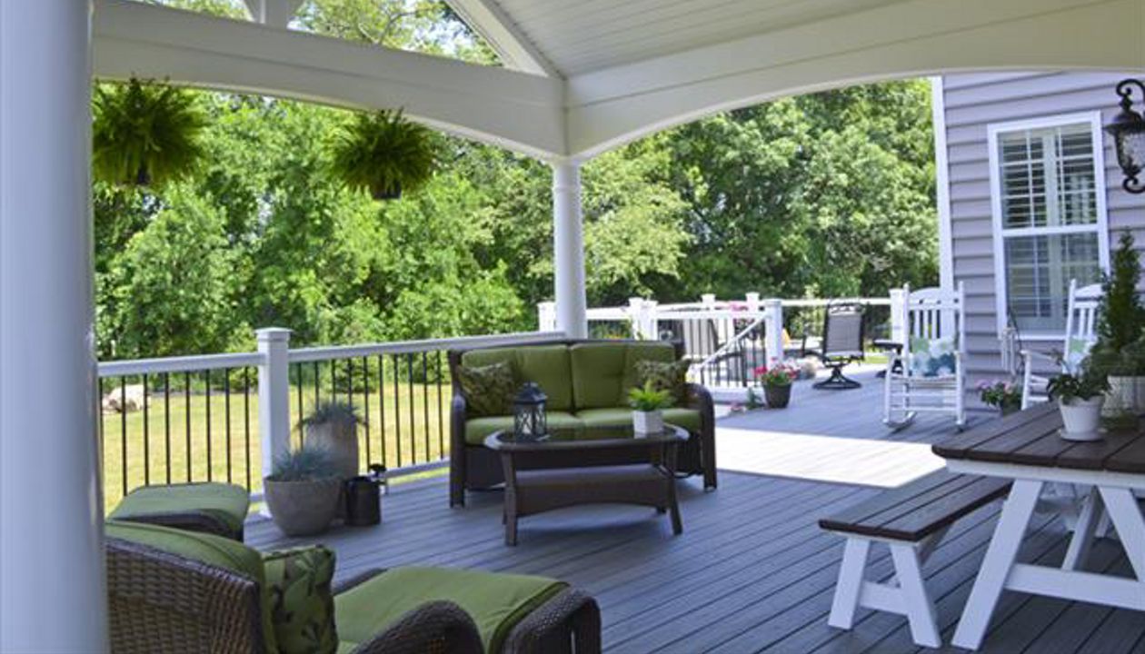 Custom Transcend Island Mist Deck with wood burning Fire pit - Downingtown PA