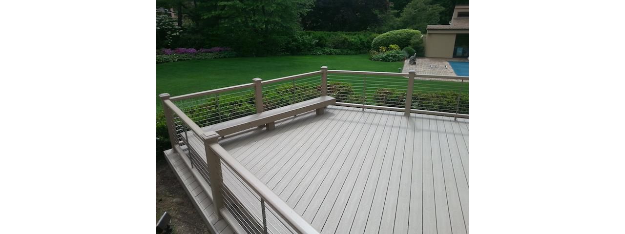Gravel Path Deck and Rail with cable in Melville