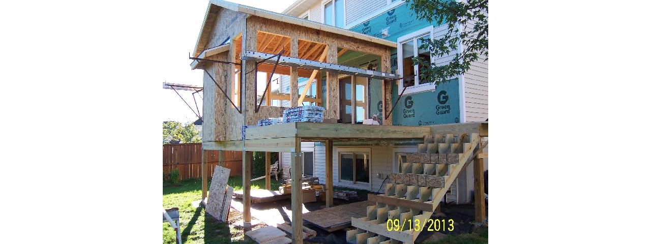Porch and deck under construction