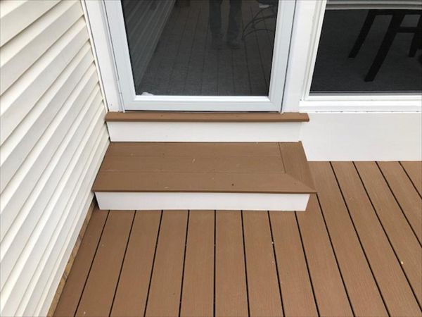 Trex Enhance Beach Dune looks great trimmed out with white.