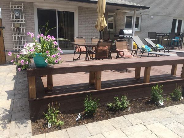 Trex Transcend LAVA ROCK steps stone bench Toronto Vaughan Thornhill North York