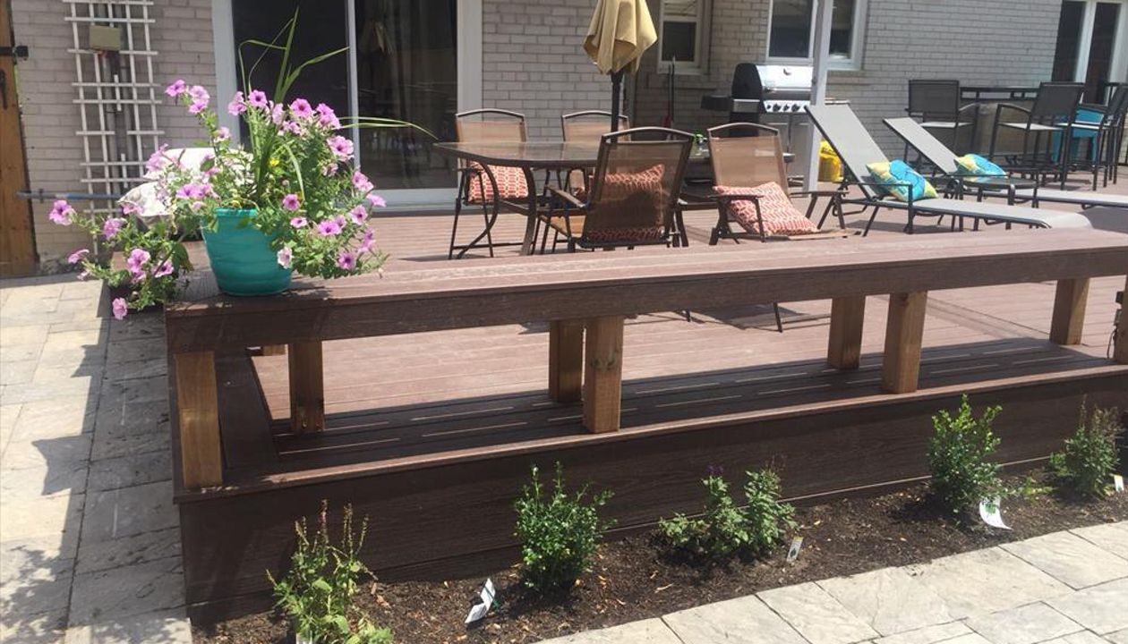 Trex Transcend LAVA ROCK steps stone bench Toronto Vaughan Thornhill North York