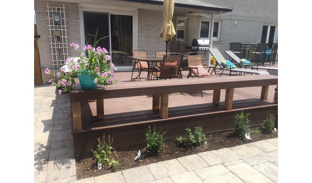 Trex Transcend LAVA ROCK steps stone bench Toronto Vaughan Thornhill North York