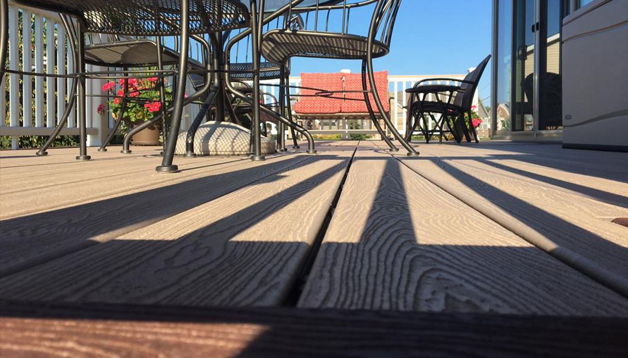 Transcend Rope Swing decking with Fire Pit picture frame, Brownstown Twp.