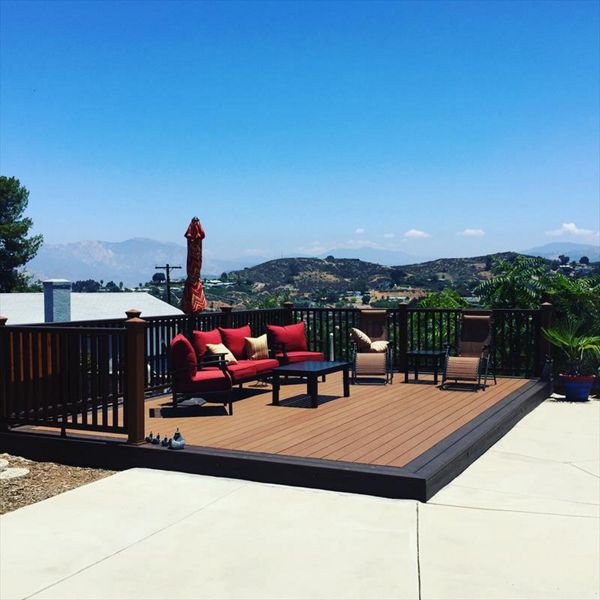 Tiki Torch with Vintage Lantern Border and Transcend Railing