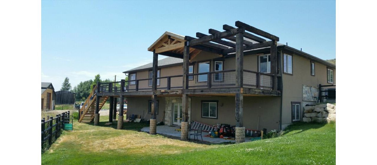 rustic deck with beach dune decking