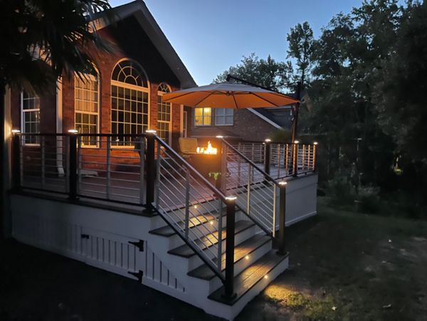 Lava Rock/pvc trim/signature rod rail in platinum