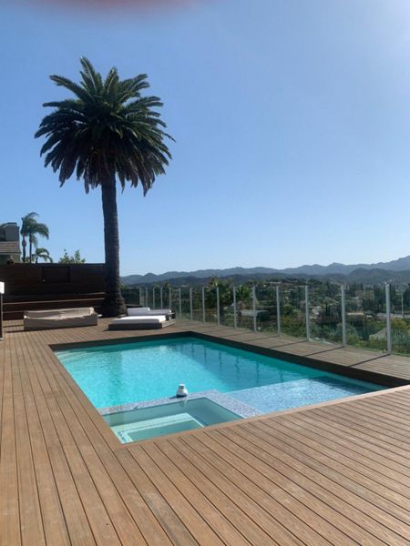 Trex pool deck 2,000 sqft deck and fence