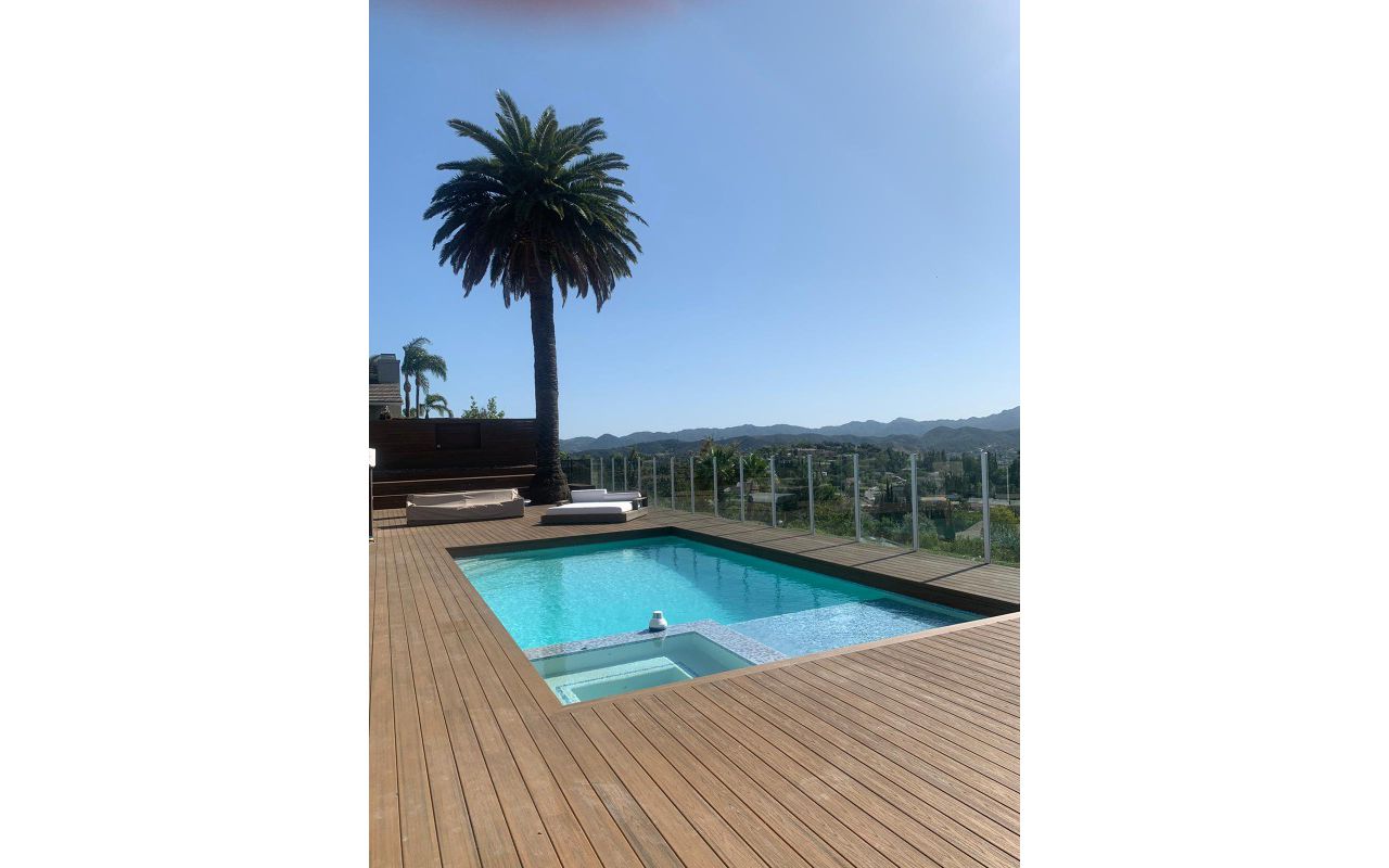 Trex pool deck 2,000 sqft deck and fence