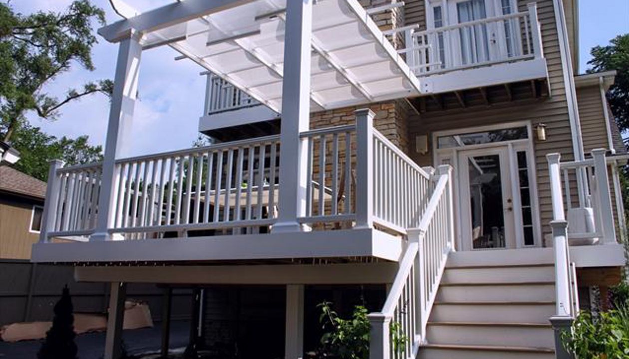 White Transcend Railing and Pergola