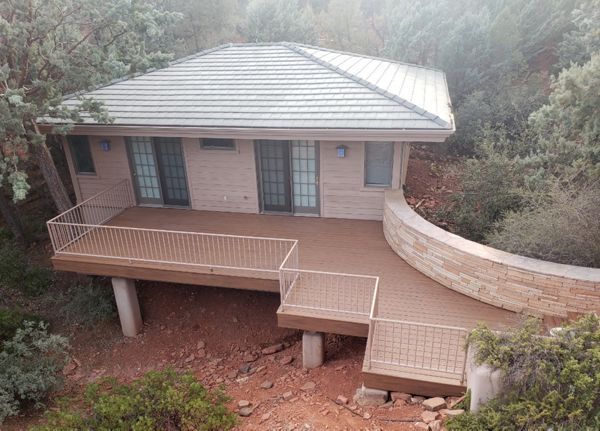 "Tiki Torch" with custom steel rail - Sedona casita