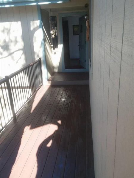 Prescott AZ. Lava Rock with groove, hidden clips. Trex joist tape.