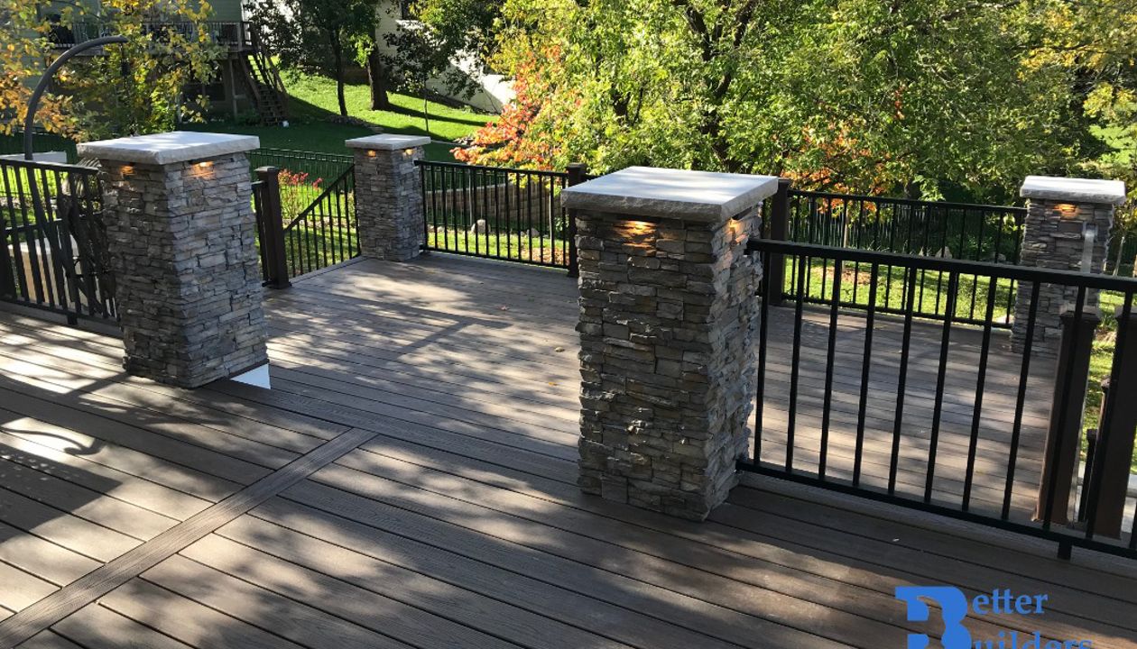 Trex Transcend Spiced Rum with Transcend Posts and Signature railing - Better Builders of Iowa - Deck project in Johnston, IA