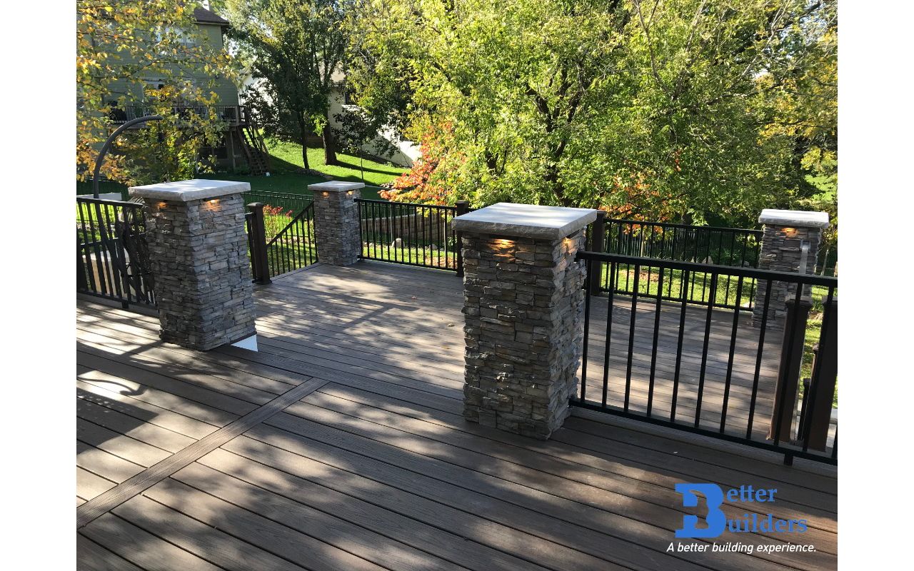 Trex Transcend Spiced Rum with Transcend Posts and Signature railing - Better Builders of Iowa - Deck project in Johnston, IA
