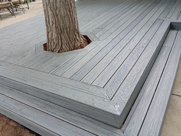 Trex Transcend Tropicals: Island Mist around tree - Emmett, ID