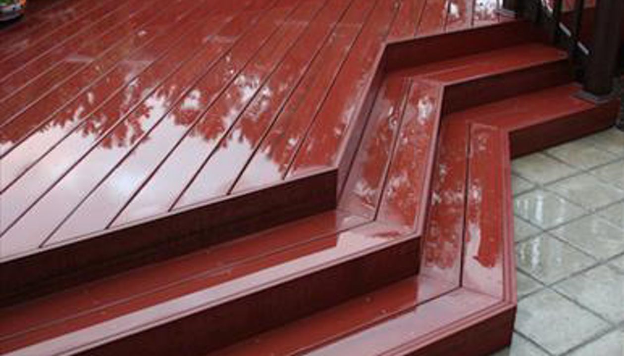 angled steps and stairs with 2 tone decking and handrails