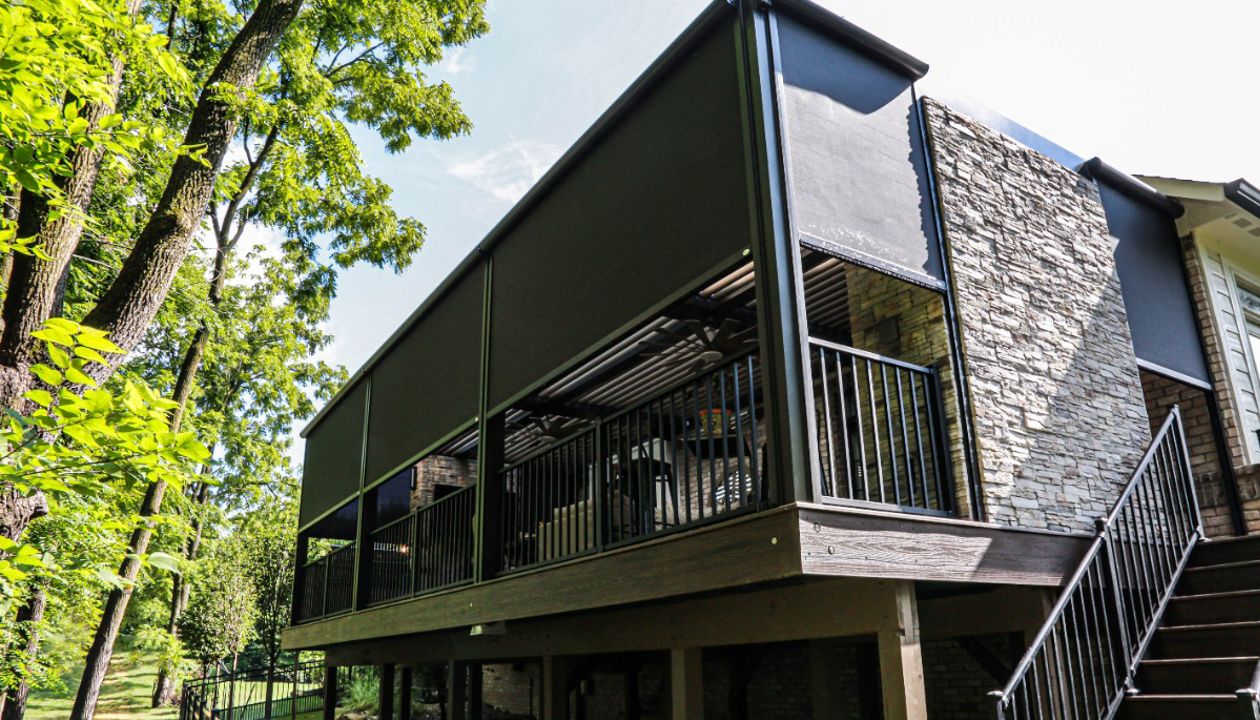 Porch addition and louvered roof