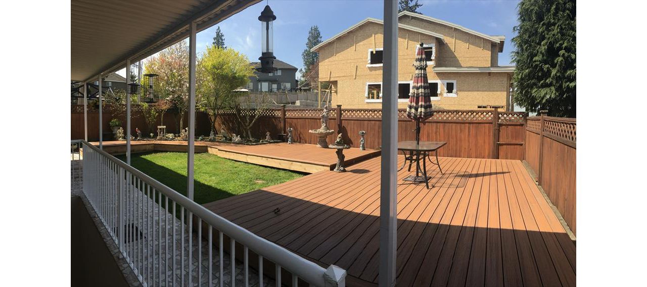 Trex custom outdoor living space with deck, Lower Mainland, BC