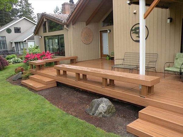 iki Torch decking with matching benches