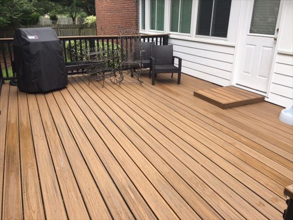 Trex deck proves lots of area for traffic flow as well as areas to cook and relax