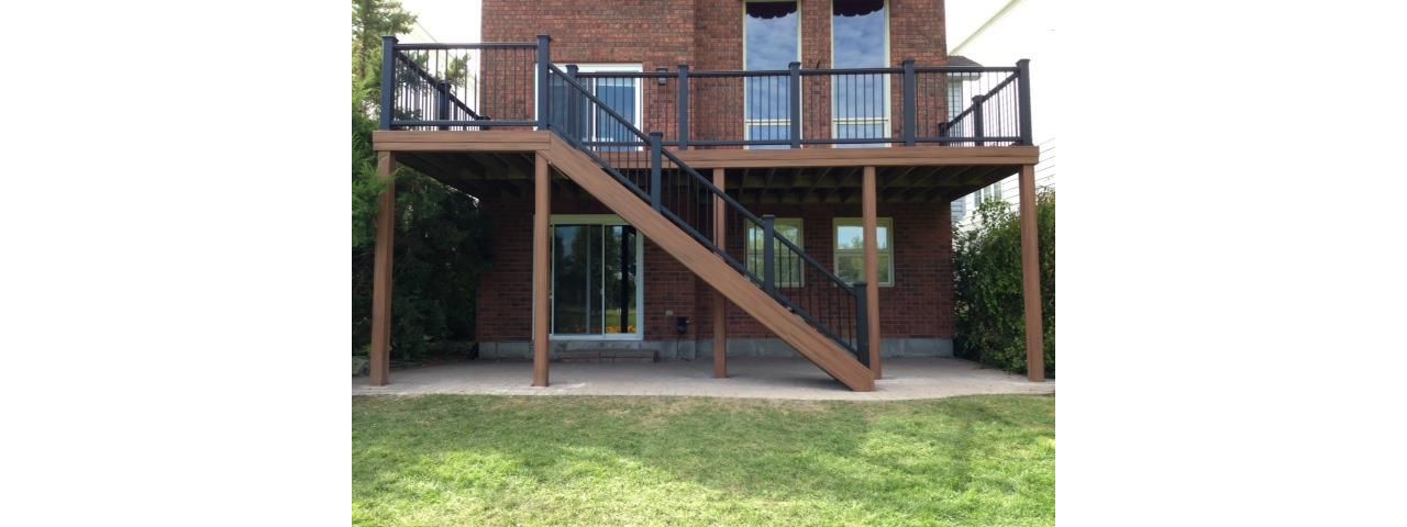 Tiki Torch Deck;Charcoal Black Railing