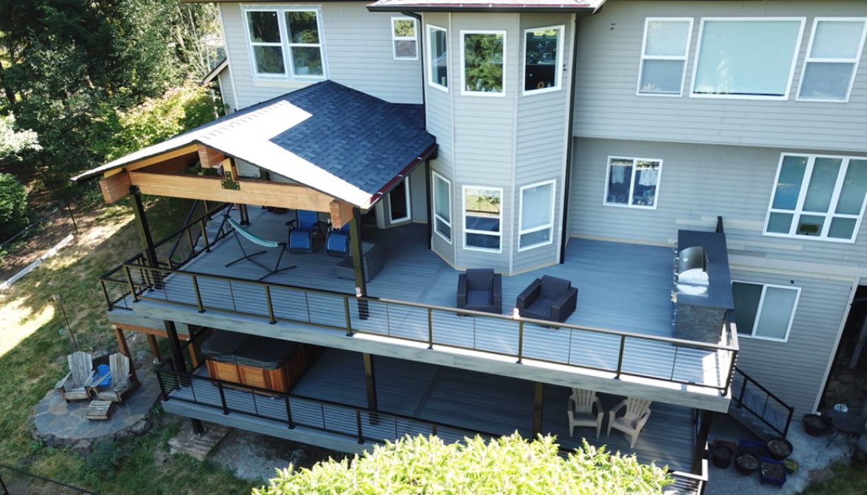 Camas, WA Trex Transcend Island Mist decking and fascia
