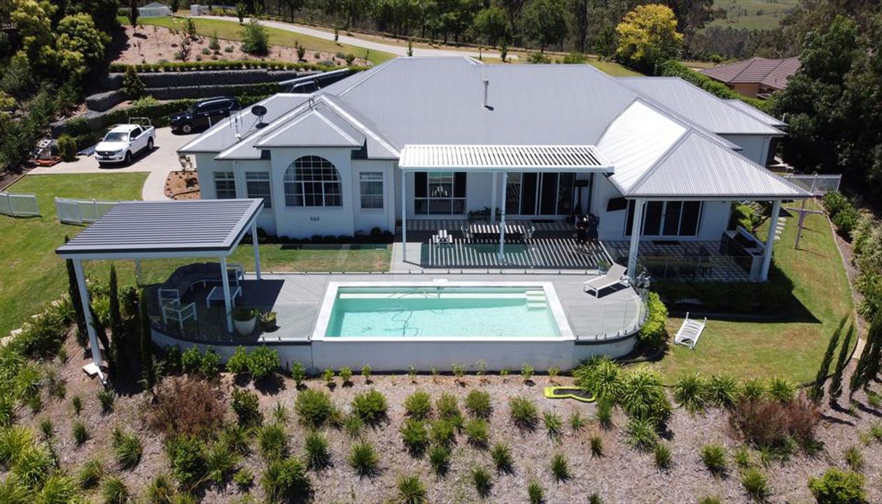 Trex island mist, the perfect pool deck and entertaining area.