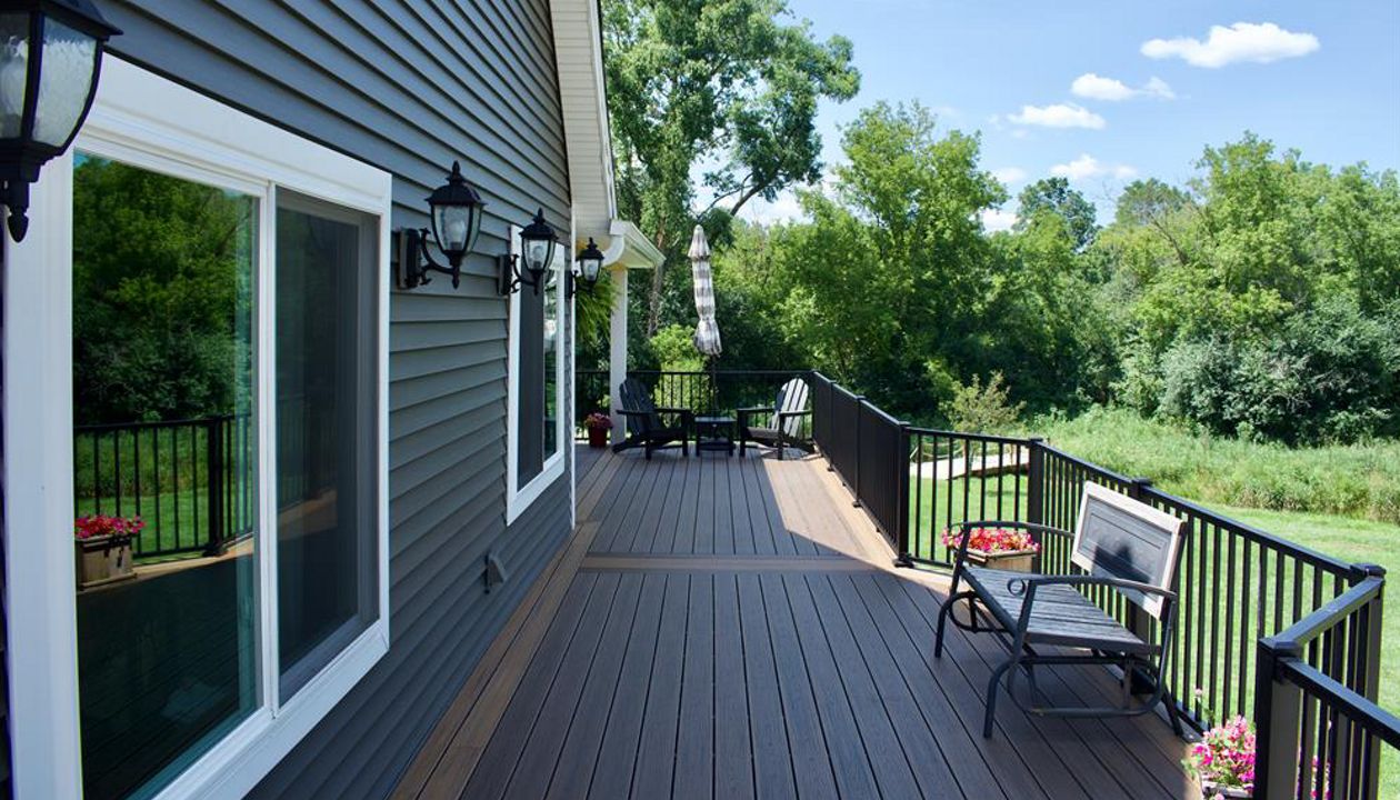 Trex composite decking and Signature railing.