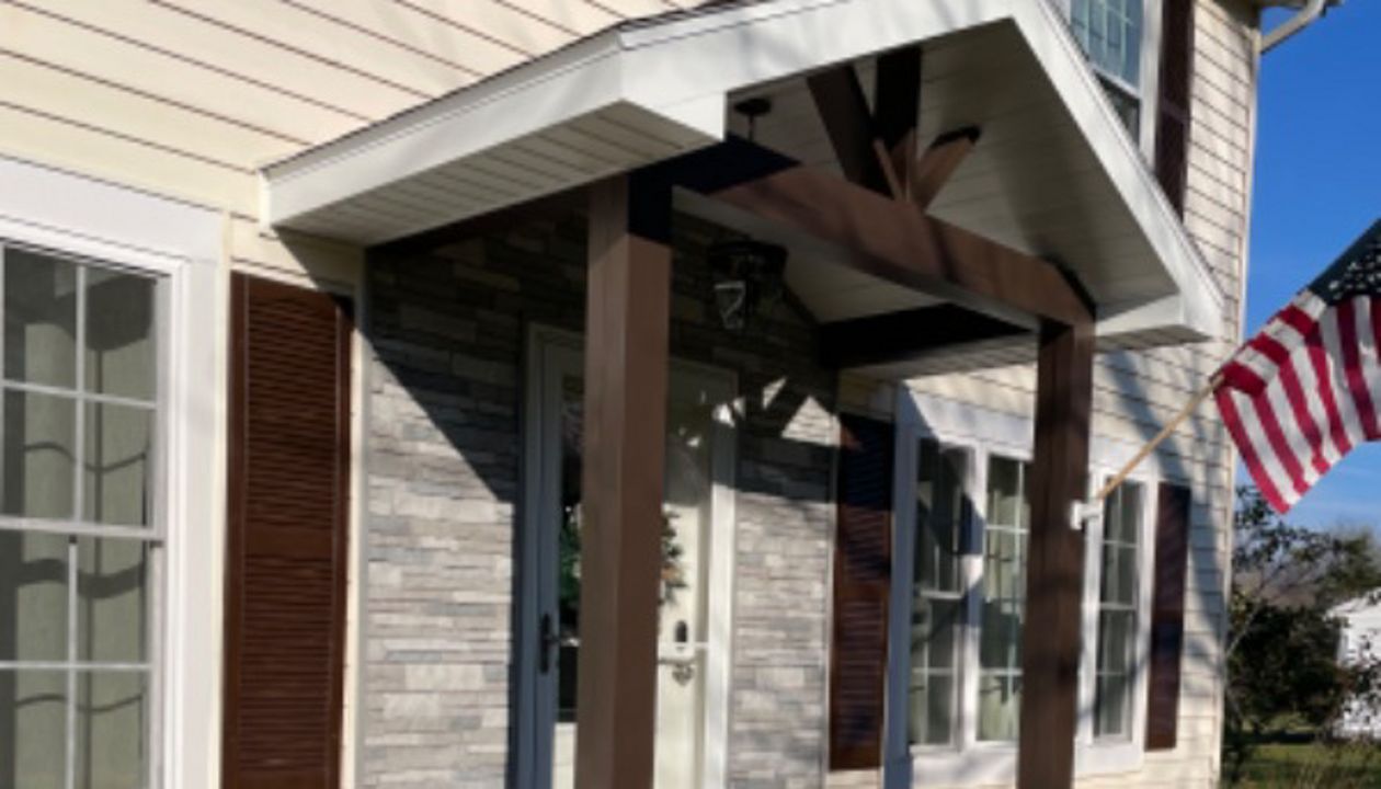 New front porch complete with Vintage Lantern