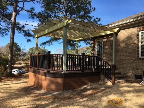 Multi colored deck and handrails