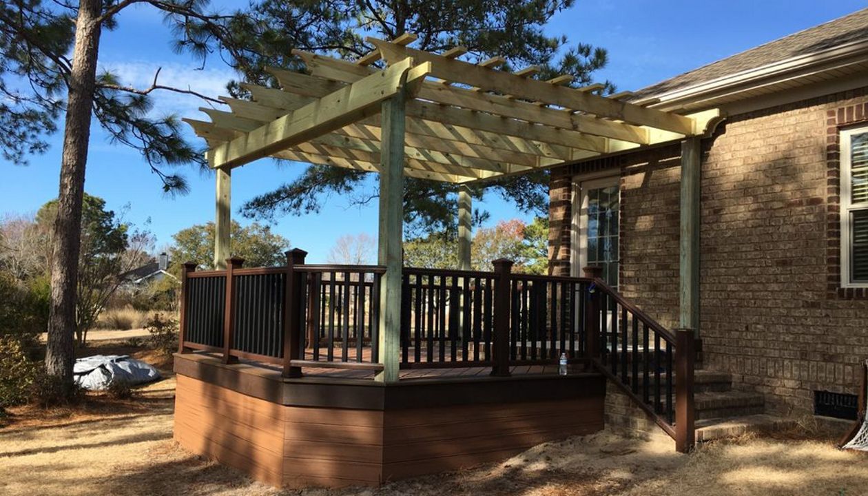 Multi colored deck and handrails